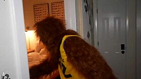 hey trixi, gibby the clown bends cheerleader over for halloween doggystyle