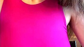 Milf squeezes and sucks her huge milky natural tits outdoors!