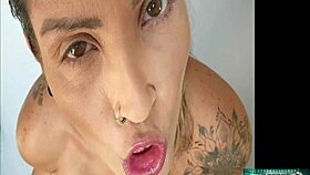 Brazilian milf blonde shoves dildo deep in her huge pussy solo