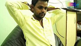 Chubby Indian housewife seduces engineer with big tits bounce