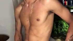 Safado boy jerks huge load handjob style at building window view