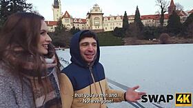 😍 sunday walk swaps hot latina for first threesome bed romp