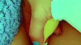 WOW! tiny latina teen's FIRST VIBRATOR shakes her wet pussy!