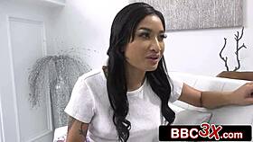 Tiny brunette avery black takes huge bbc pounding from all angles