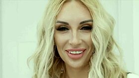 Sexy blonde flaunts ass toys dildo at casting interview