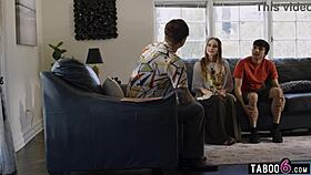 Youth Counselor Watches Brunette Teens Fuck Hardcore