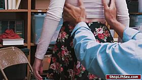 shoplifter teen caught deepthroating on store floor 😈🔥