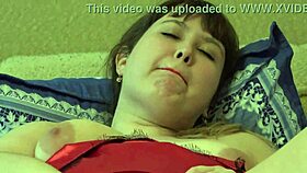 mature bbw strips satin shorts fingering huge pussy