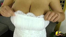 milking my big lactating tits and jerking off my strapon under wedding dress 👰💦🥛