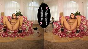 Jenifer Jane Shoves Dildo Deep In Shaved Pussy For Explosive Vr Orgasm!