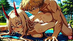 Denji chains Power in wild Chainsaw Man hentai romp