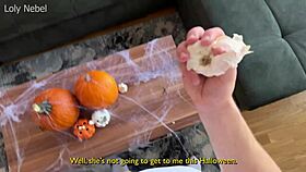 we fucked this sexy skinny neighbor girl on halloween night