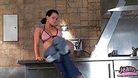 petite teen's tight jeans hug panties perfectly teasing curves