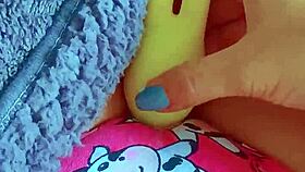 WOW! tiny latina teen's FIRST VIBRATOR shakes her wet pussy!