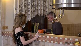 skinny russian babe moans then takes old man pounding