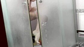 sexy frina milf showers big natural tits wet ass pussy close up filmed!