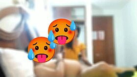 wife teases with dirty 69 tongue on lover while handcuffed submissive