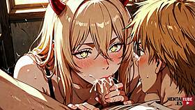 Denji chains Power in wild Chainsaw Man hentai romp