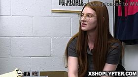 jane rogers redhead teen slut strips for billy boston's monster cock after shoplift bust!