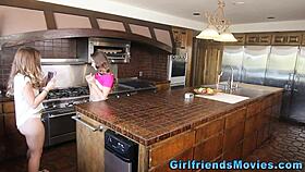 Homemade teen lesbians fingering pussy in kitchen movie?