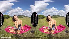 i watch vanessa decker finger trimmed pussy outdoors solo in erotic vr