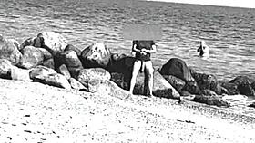 Huge cocks swing free on nudist beach voyeur style