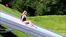 danish bikini babes wipeout by the pool