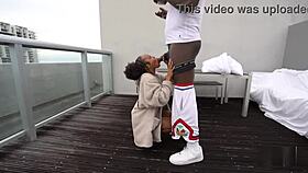 mena carlisle gulps down that massive ebony cock