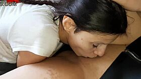 I lick my hot teacher's wet pussy while she masturbates passionately