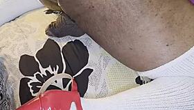 Watch Ebony Wife's Huge Ass Fucked by Dildo Cum Dripping!