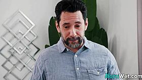 Blonde masseuse applies nuru gel naked ride