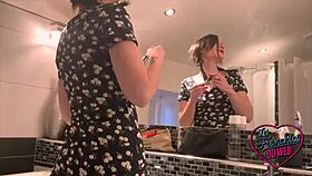 Petite brunette Alice revels in thrilling MMF threesome encounter