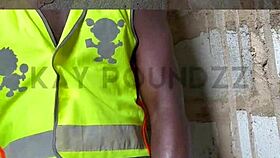 Watch the most intense guy moaning jerking huge cock crazy cumshot public outdoor