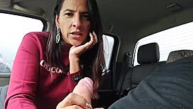 Hotwife pays ride with sloppy blowjob facial from stranger
