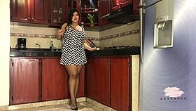 horny latina savannah watson fucks hard in kitchen before doctor visit