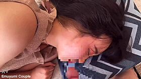 JAPANESE BUDDY SNOOZES AS HUGE COCK SLIPS INTO HER MOUTH FOR BLOWJOB