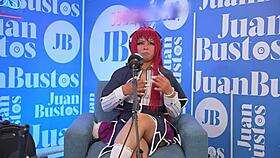 evybubbles cosplay model experiences multiple orgasms riding sybian on podcast