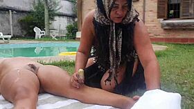taissa winkler gets oiled up during naughty indian latina massage turning into wild ass play