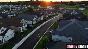 nerdy slut student tempts glasses daddy with shaved pussy fingering and fuck