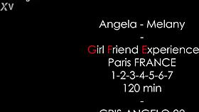 Angela and Melany share Cris Angelo's cock in Paris threesome after work