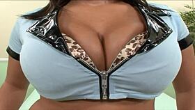 Stacked Brunette MILF in Oil Gets Pussy Licked, Fingers Ass, Then Fucked Hard Doggystyle and Cowgirl!