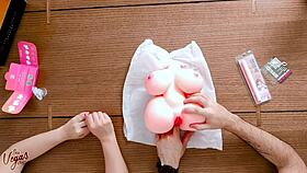 Vegas pounds plump sex doll bareback creampie in bedroom frenzy