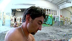 lou slams pussy deep on counter then drops floor for brutal ass pounding