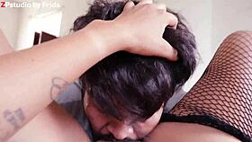 first time devouring cute latina babe's huge pussy as she turns total slut