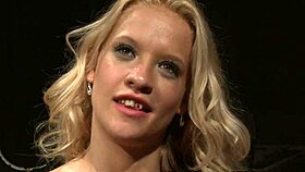 euro babe bound and punished rough before gulping down hot jizz load