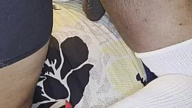 Watch Ebony Wife's Huge Ass Fucked by Dildo Cum Dripping!