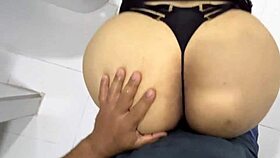 i spot juicy ass milf shaking booty cleaning bathroom jerking off behind