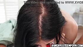 Cute amateur teen deepthroats cock before hardcore pussy pounding