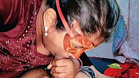 Indian Bhabhi Swallows Huge Cumshot After Sloppy Deepthroat