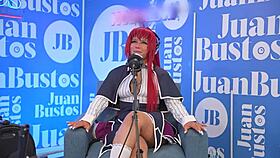 evybubbles cosplay model experiences multiple orgasms riding sybian on podcast